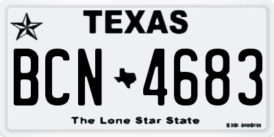 TX license plate BCN4683