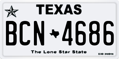 TX license plate BCN4686