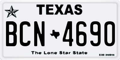 TX license plate BCN4690