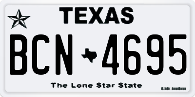 TX license plate BCN4695