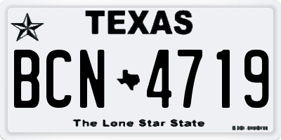 TX license plate BCN4719