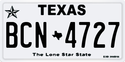 TX license plate BCN4727