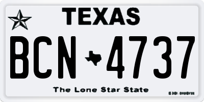 TX license plate BCN4737