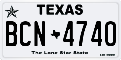 TX license plate BCN4740