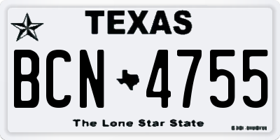 TX license plate BCN4755