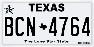 TX license plate BCN4764