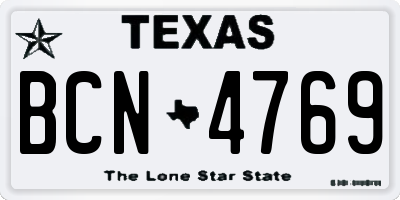 TX license plate BCN4769