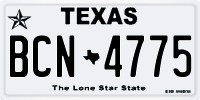 TX license plate BCN4775