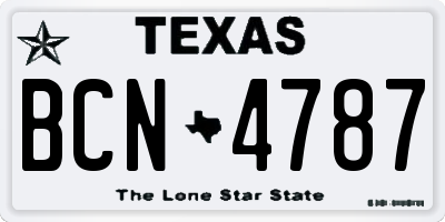 TX license plate BCN4787