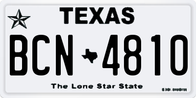 TX license plate BCN4810