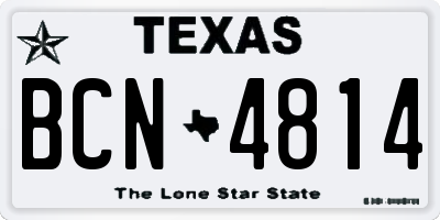 TX license plate BCN4814