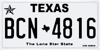 TX license plate BCN4816