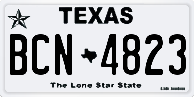 TX license plate BCN4823