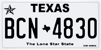 TX license plate BCN4830