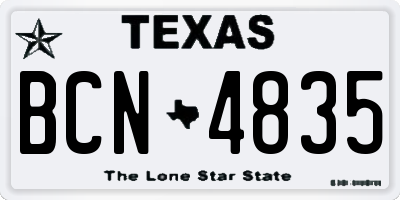 TX license plate BCN4835