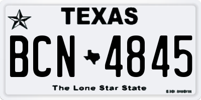 TX license plate BCN4845