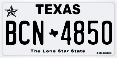 TX license plate BCN4850