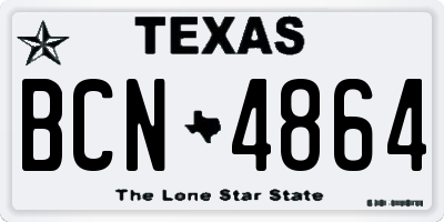 TX license plate BCN4864