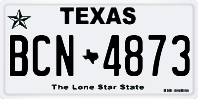 TX license plate BCN4873