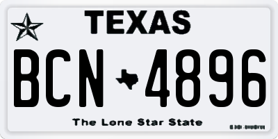 TX license plate BCN4896