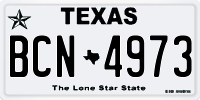 TX license plate BCN4973