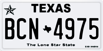 TX license plate BCN4975
