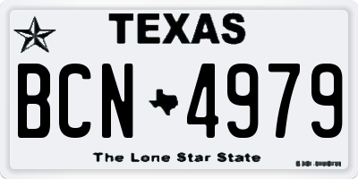 TX license plate BCN4979