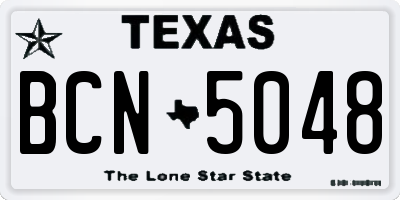 TX license plate BCN5048