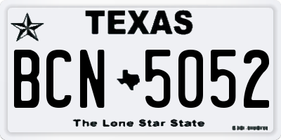 TX license plate BCN5052