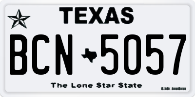 TX license plate BCN5057