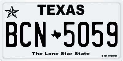 TX license plate BCN5059
