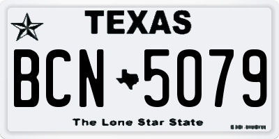 TX license plate BCN5079
