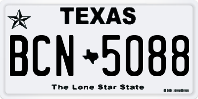 TX license plate BCN5088