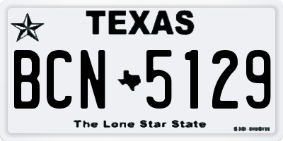 TX license plate BCN5129