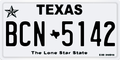 TX license plate BCN5142