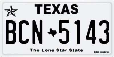 TX license plate BCN5143