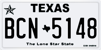 TX license plate BCN5148