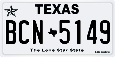 TX license plate BCN5149