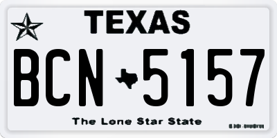 TX license plate BCN5157