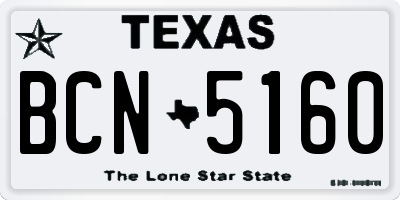 TX license plate BCN5160