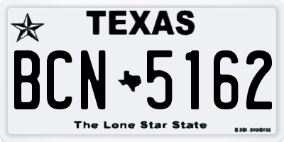 TX license plate BCN5162