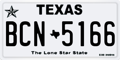 TX license plate BCN5166