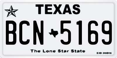 TX license plate BCN5169