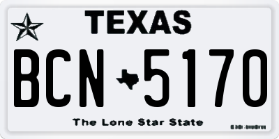 TX license plate BCN5170