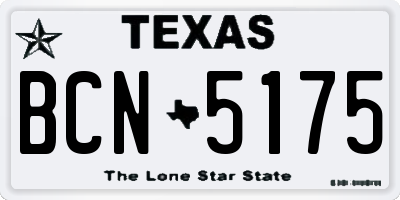 TX license plate BCN5175
