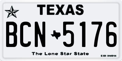 TX license plate BCN5176