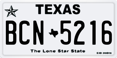 TX license plate BCN5216