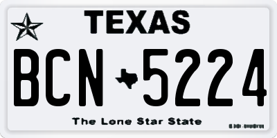 TX license plate BCN5224