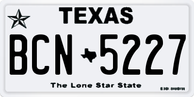 TX license plate BCN5227