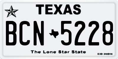 TX license plate BCN5228